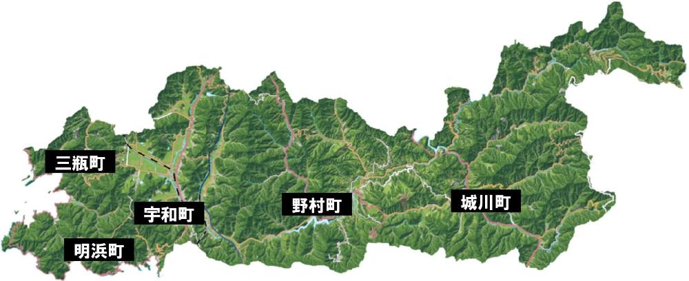 西予市地形図