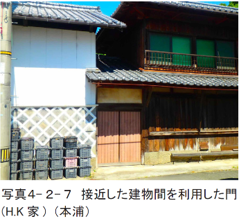 接近した建物間を利用した門