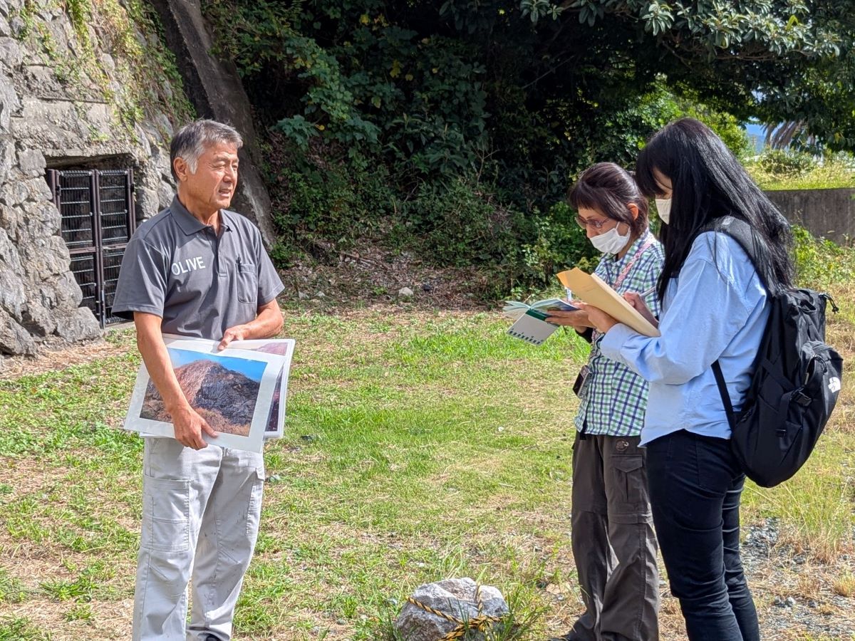 明浜町高山の石灰産業跡の視察