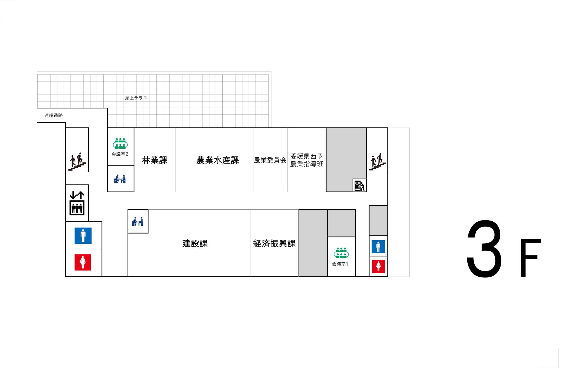 本庁舎3階配置図
