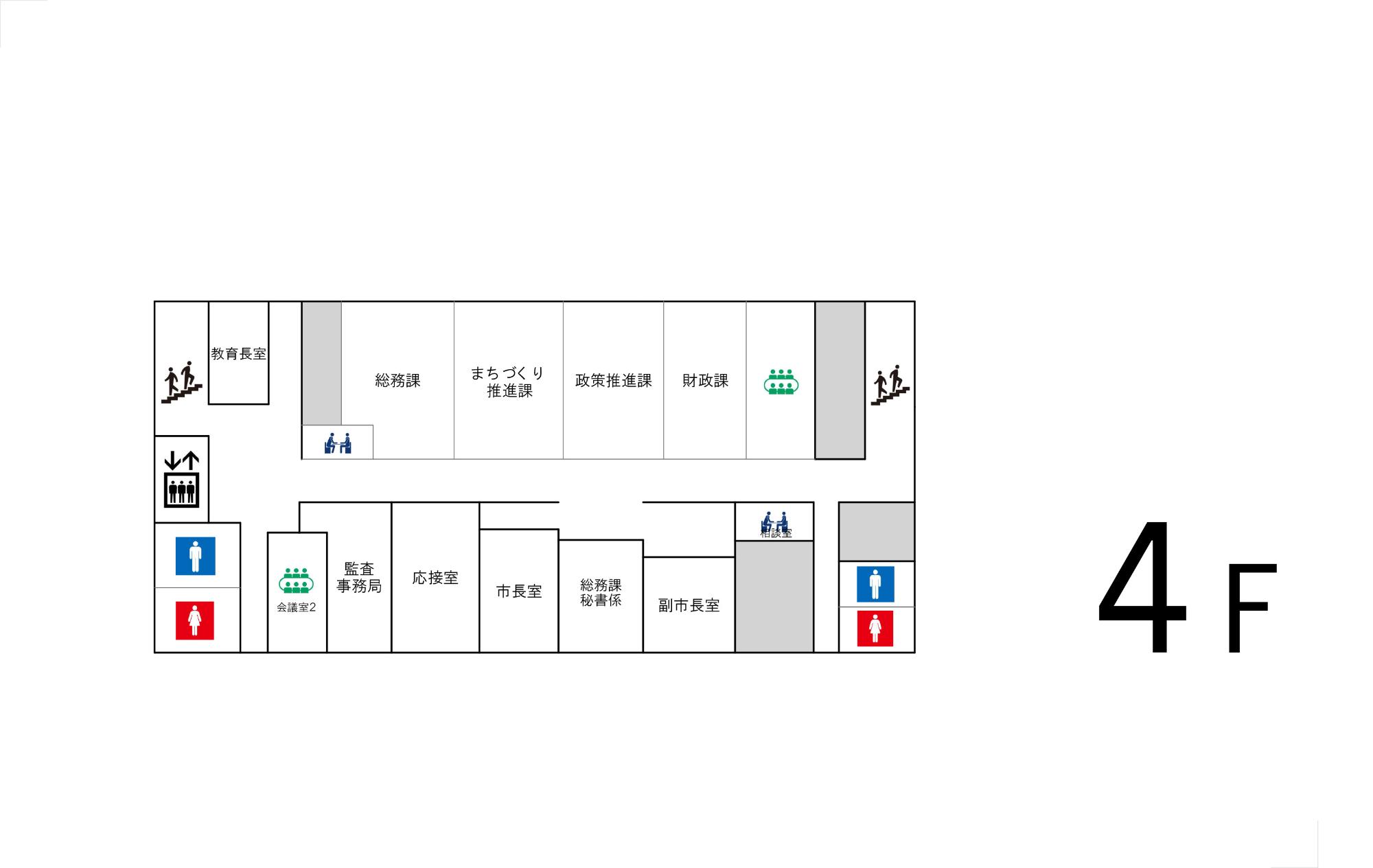 本庁舎4階配置図